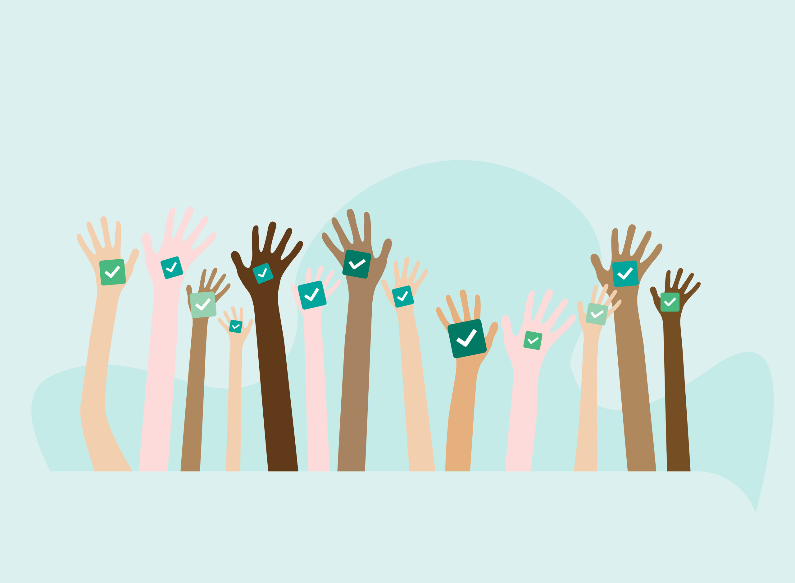 Cartoon hands in the air.