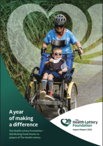 The cover of a report featuring a lady pushing a young person in a wheelchair.