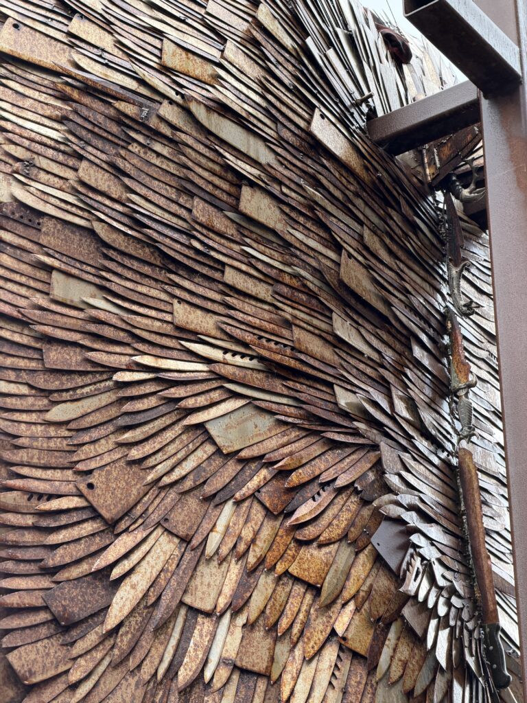 Close up of knife angel wing - made of knives