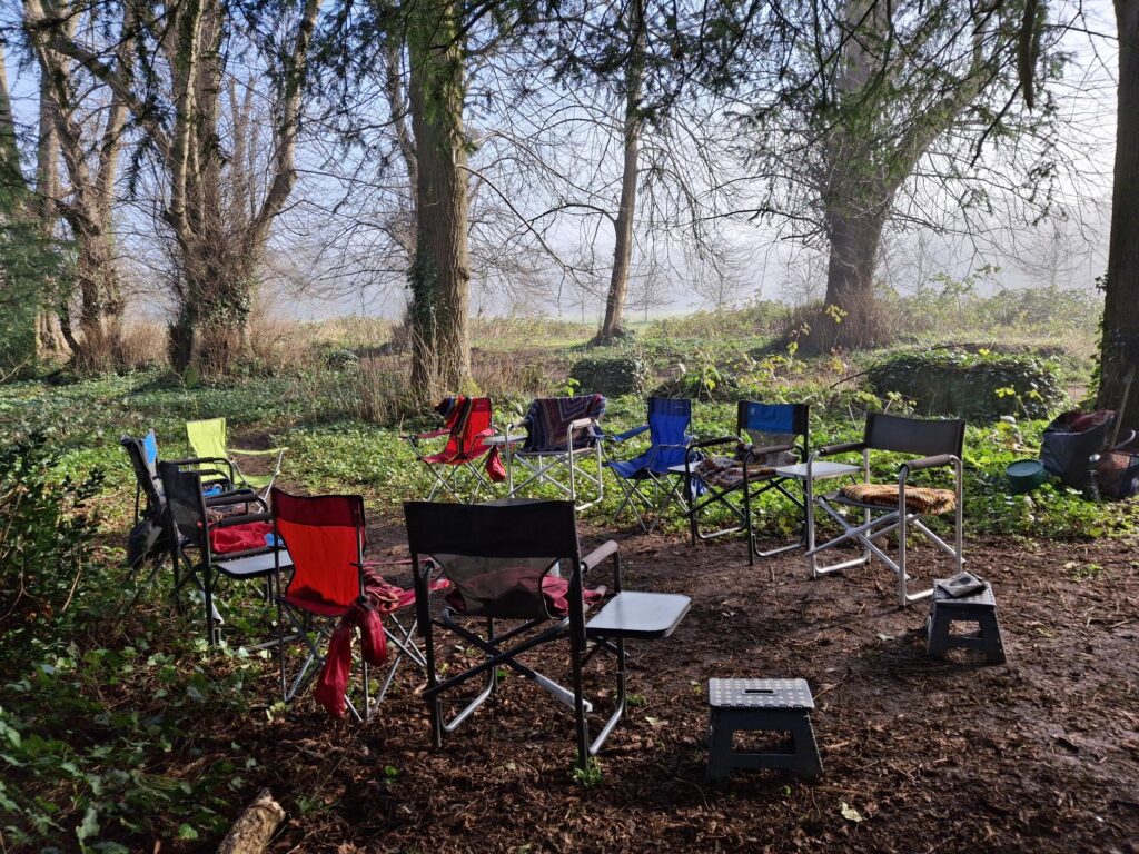 A camp in a woodland