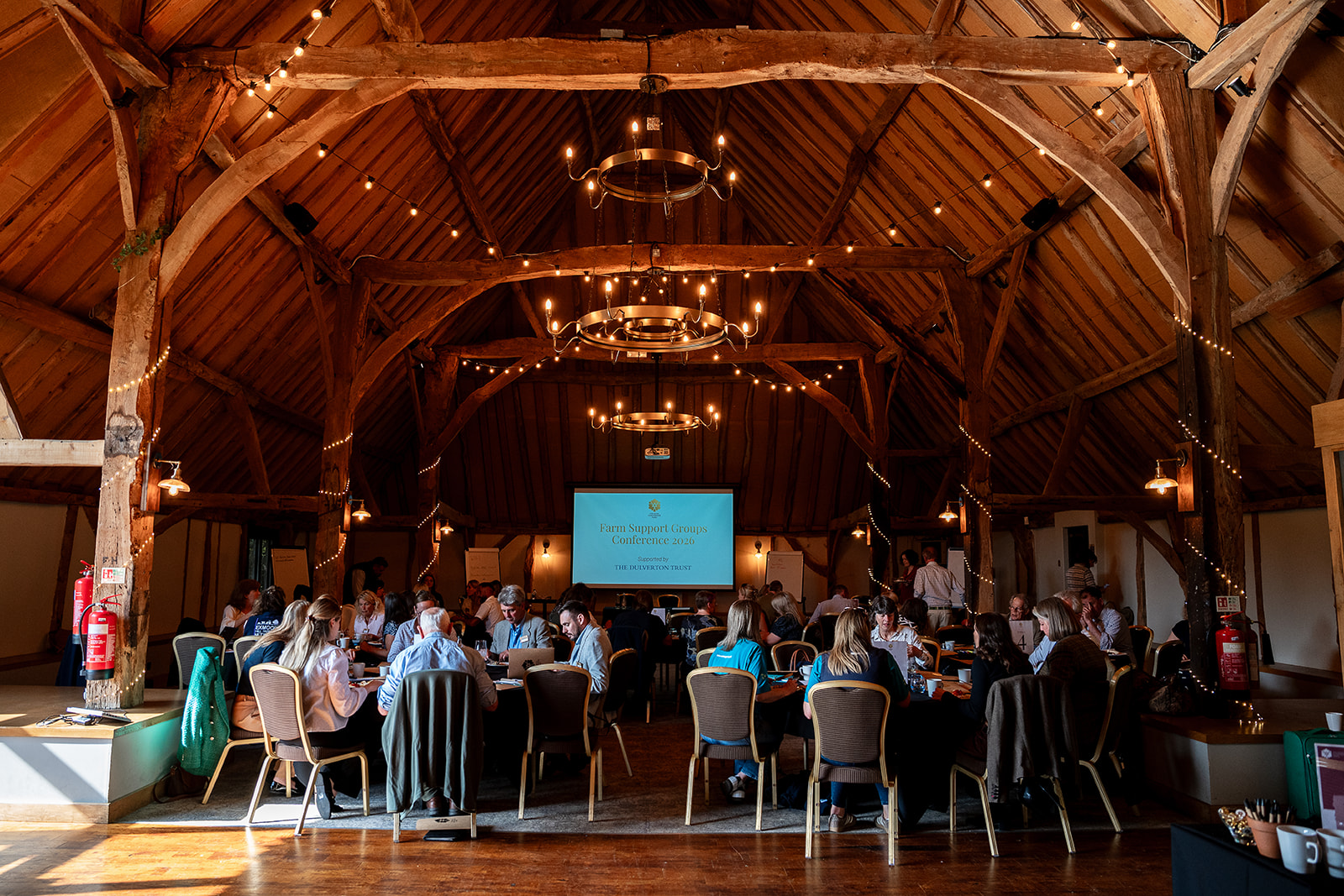A group of people at a conference